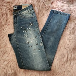 R1893 Roebuck & Co jeweled straight leg jeans